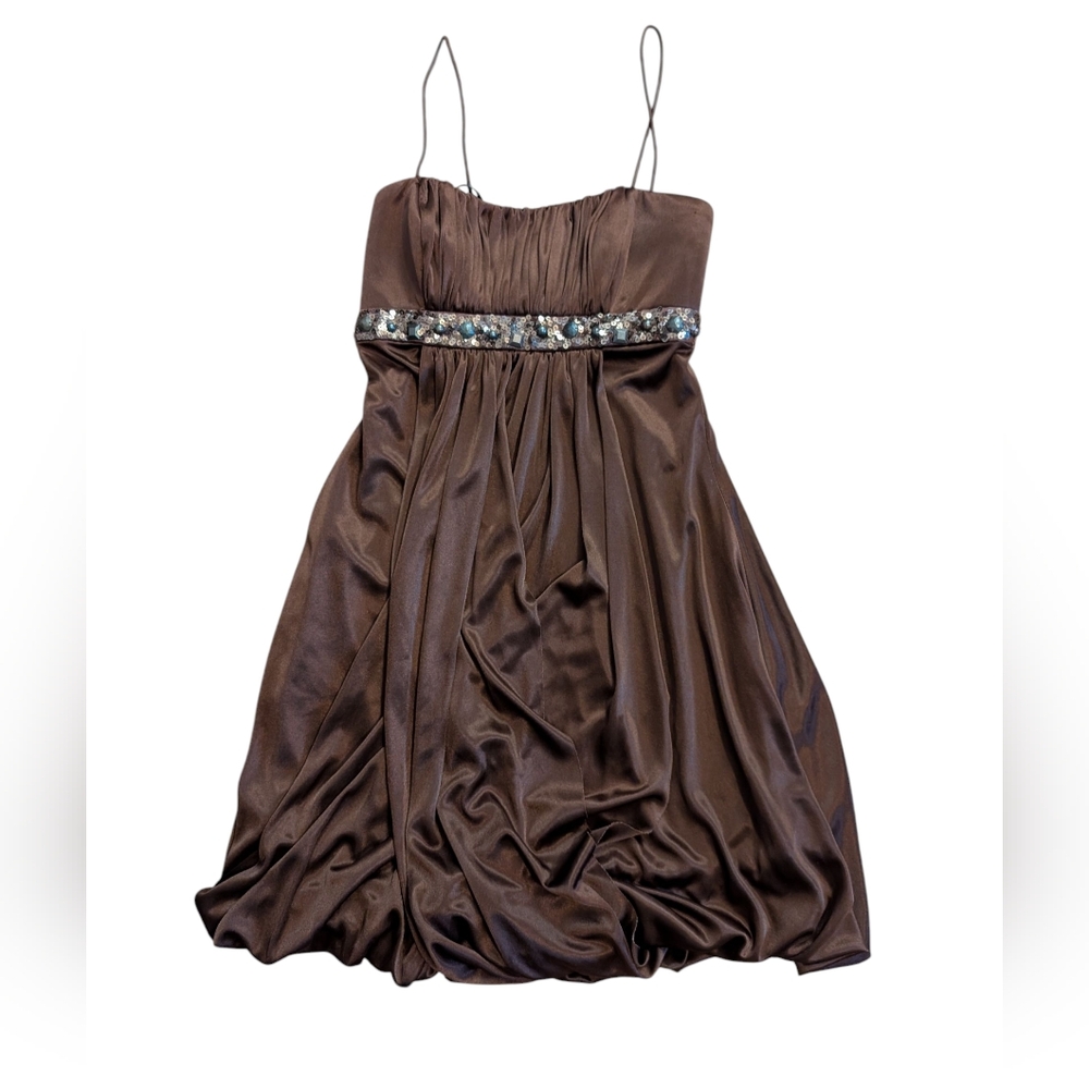 Morgan & Co Chocolate Brown‎ Prom Dress Size XS